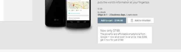 Nexus 4 prices slashed -8 GB for $199 and 16GB for $249 through Google Play Store
