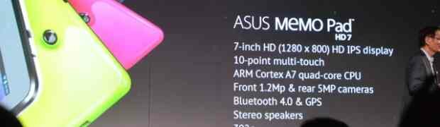 ASUS MeMo Pad HD 7 announced for 129 $