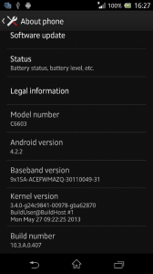 Android 4.2.2 Xperia Z