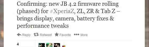 Android JellyBean 4.2 update confirmed for XperiaZ, ZL, ZR & Tab Z