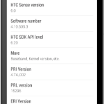 Verizon HTC One M7 Software Version